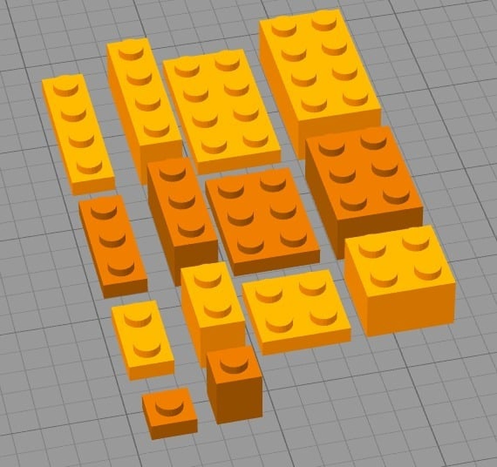 LEGO basic Bricks (1x1-4 and 2x2-4, small and large) – 3D Baskı Modeli
