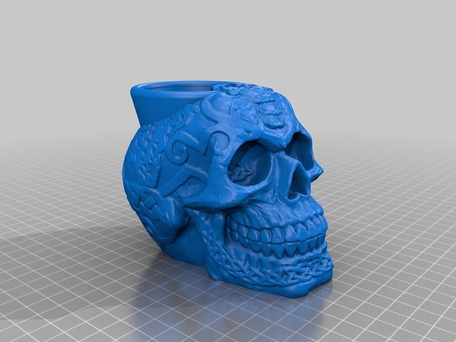 Celtic Skull Flower saksı – 3D Baskı Modeli