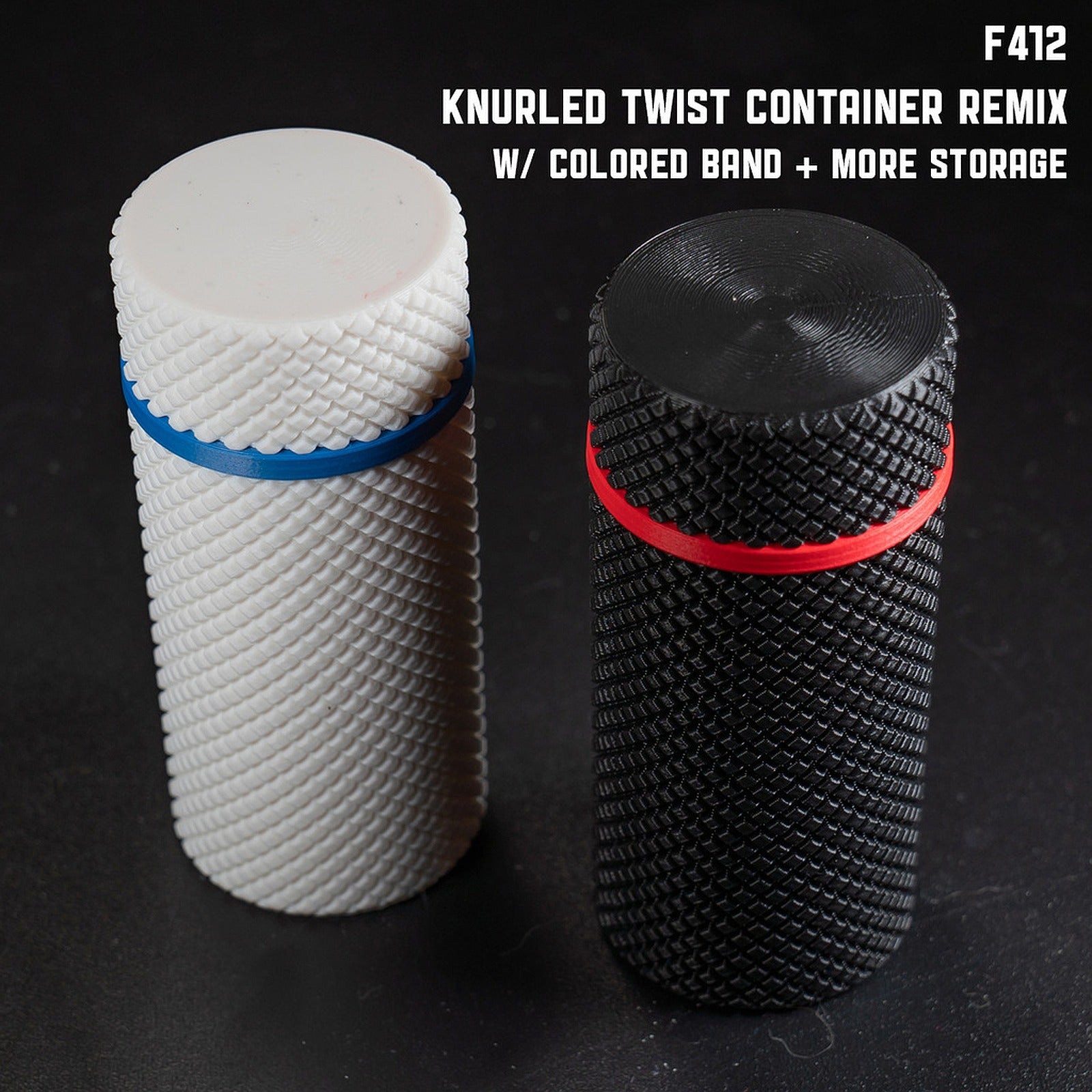 Knurled Twist Container - F412 Remix – 3D Baskı Modeli