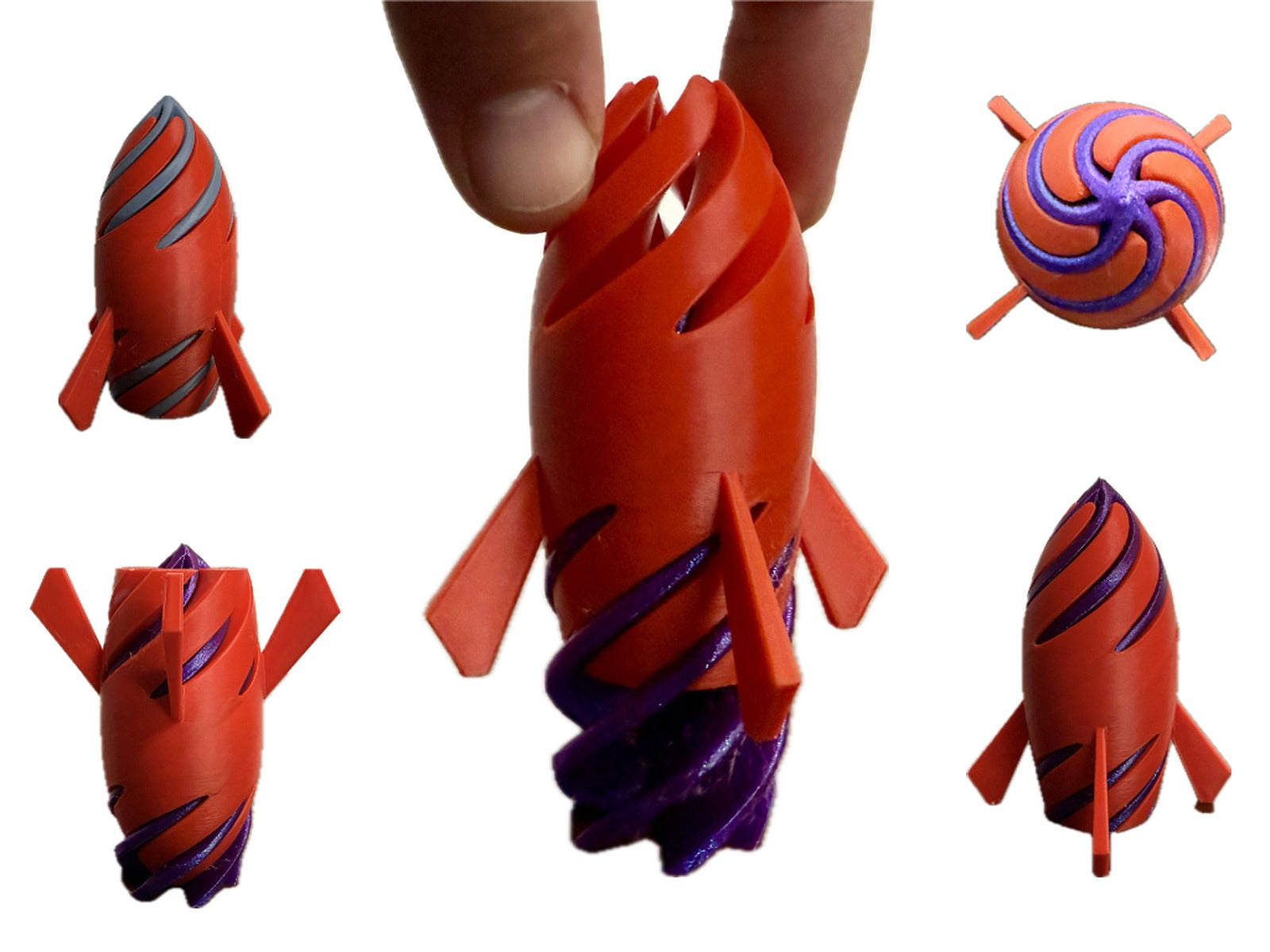Rocket Spiral Passthrough Fidget – 3D Baskı Modeli