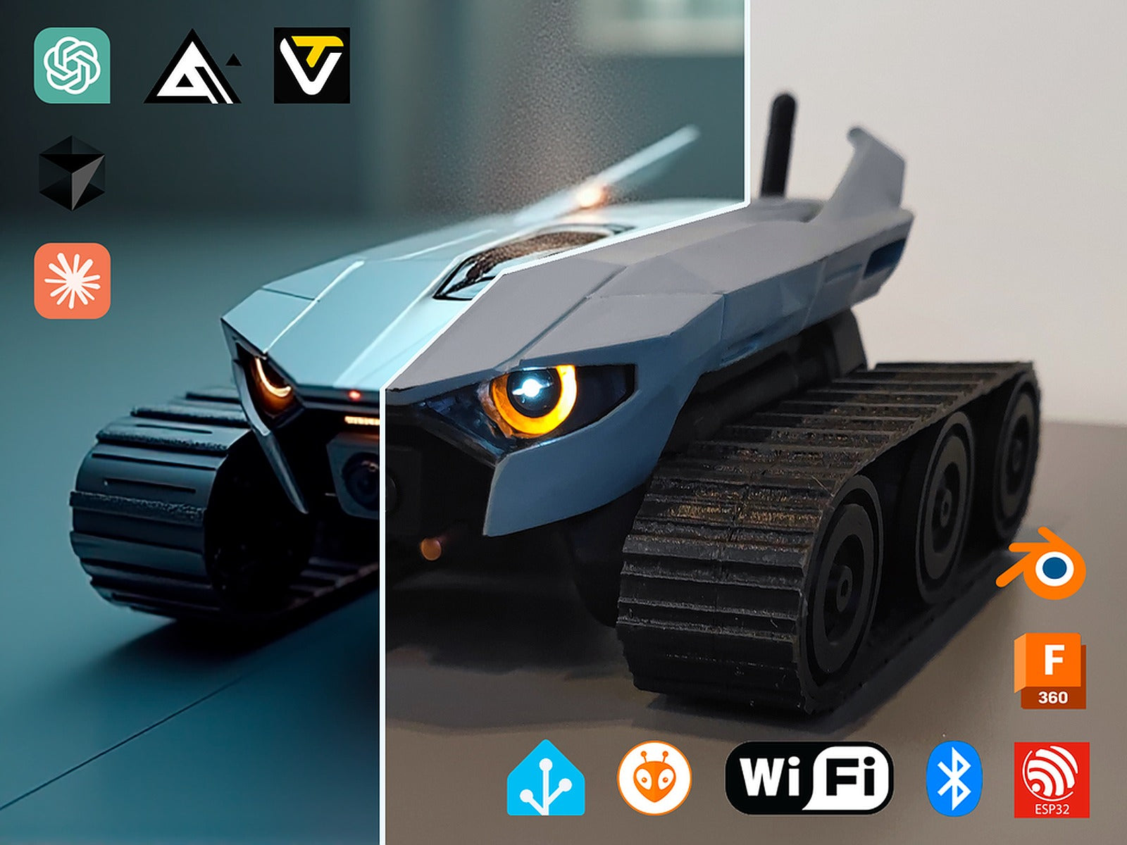 Project Caretaker - ESP32CAM remote controled robot – 3D Baskı Modeli