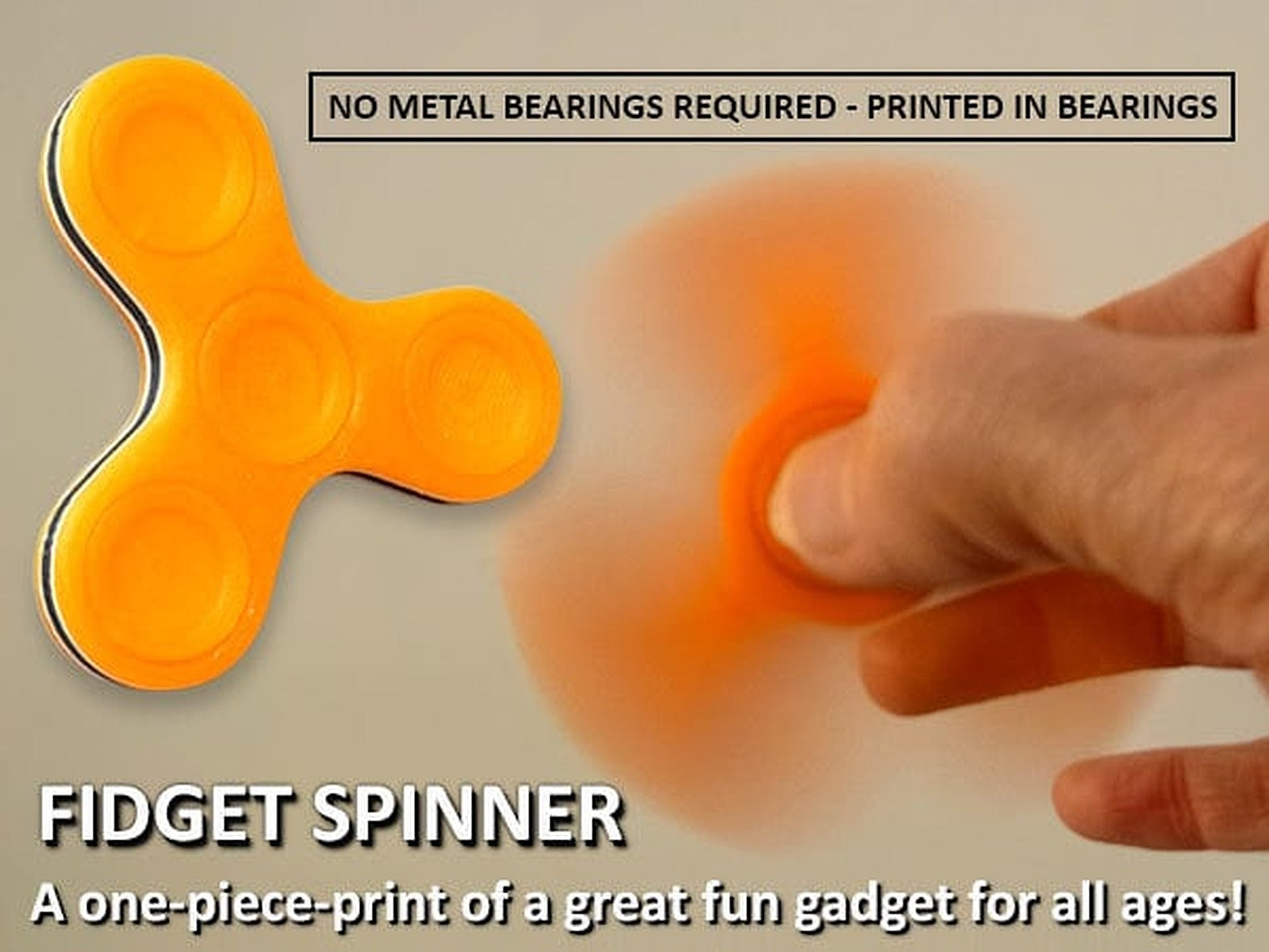 Fidget Spinner - One-Piece-Print / No Bearings Required! – 3D Baskı Modeli