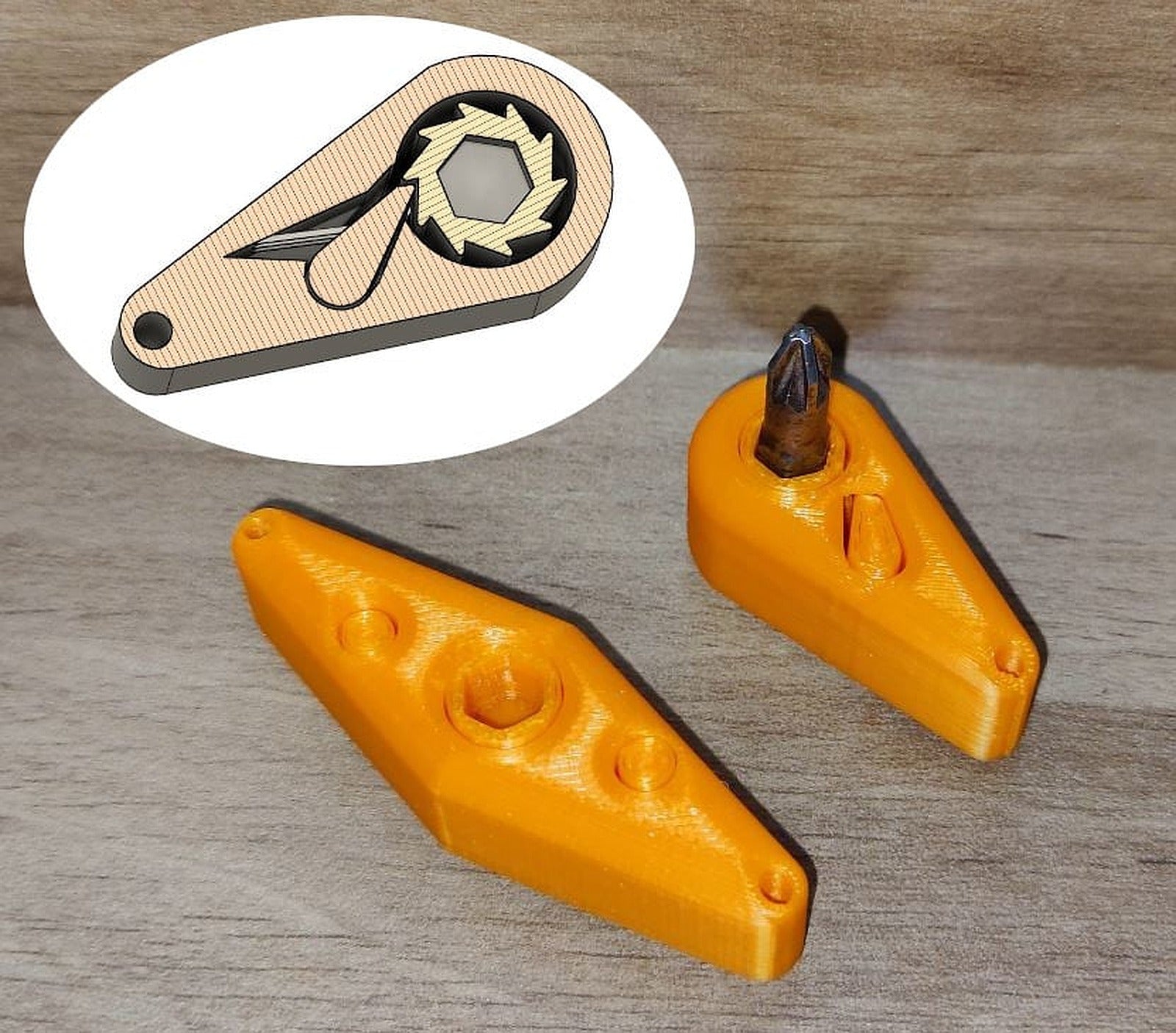 Ratchet screwdriver (Print in place) – 3D Baskı Modeli