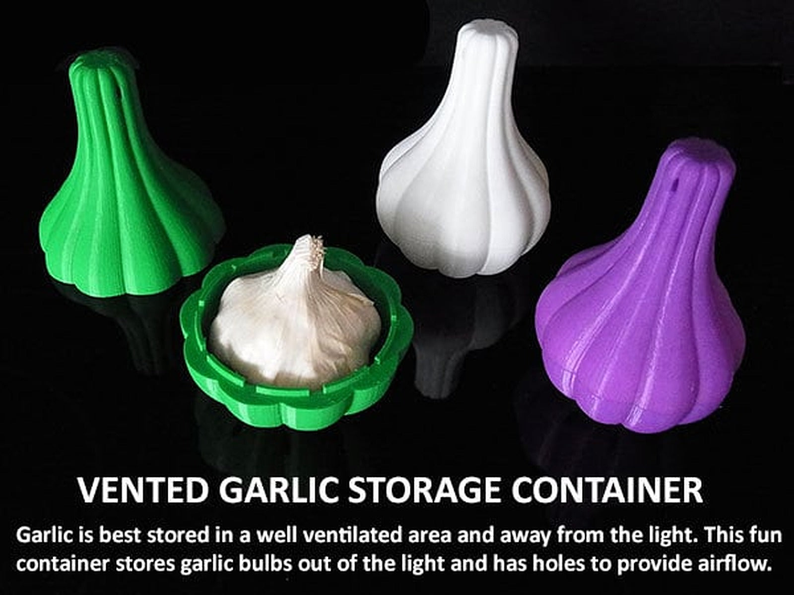 Vented Garlic kutu/düzenleyici Container – 3D Baskı Modeli