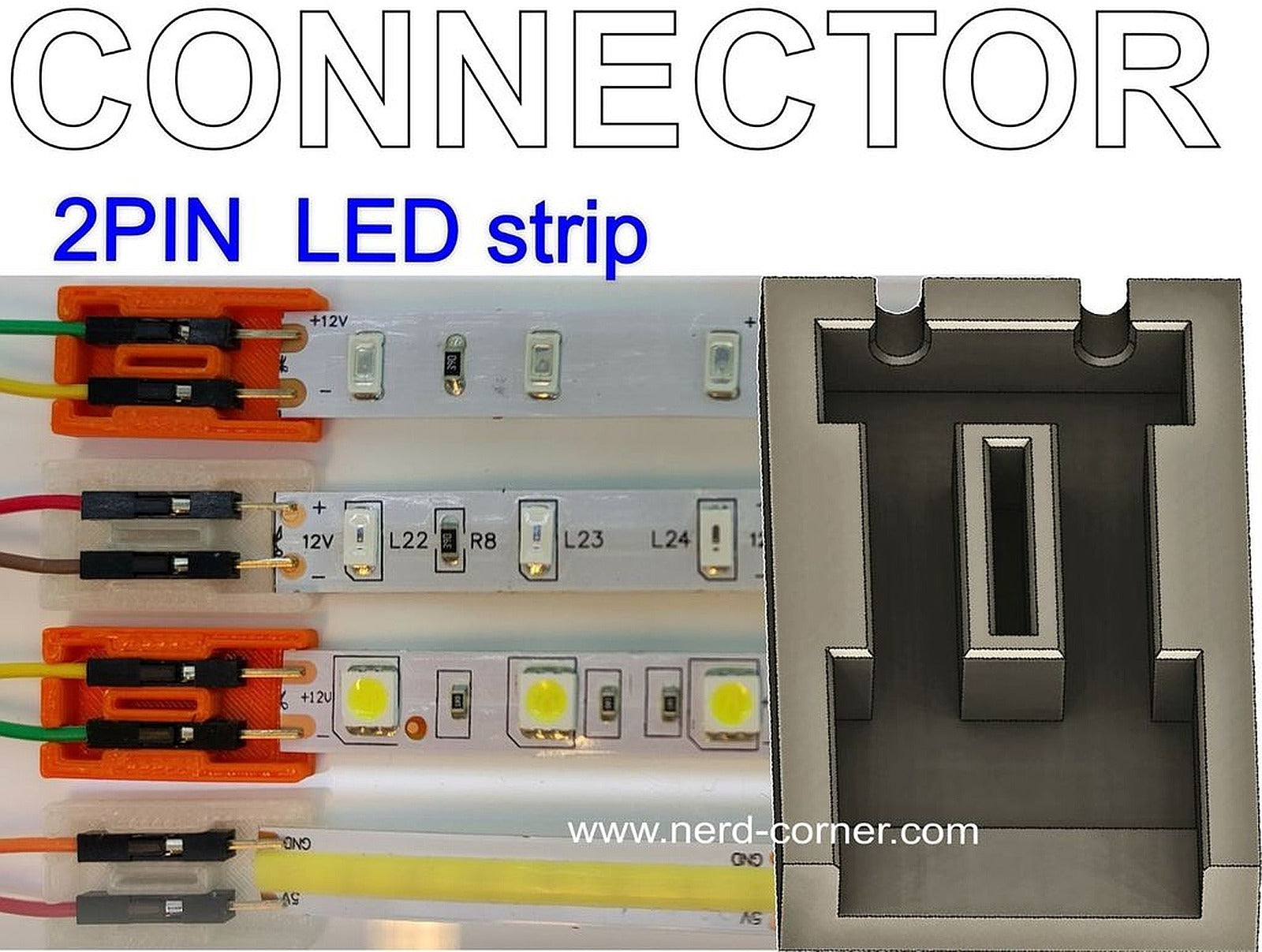Connector 2PIN LED strip – 3D Baskı Modeli