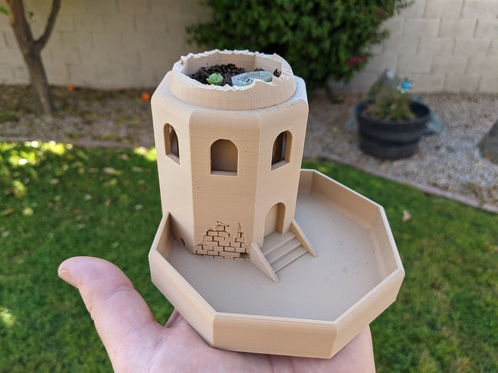 Roman Ruins Succulent saksı – 3D Baskı Modeli