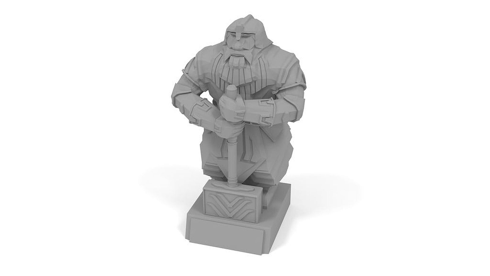 Dwarven Paragon with Warhammer – 3D Baskı Modeli