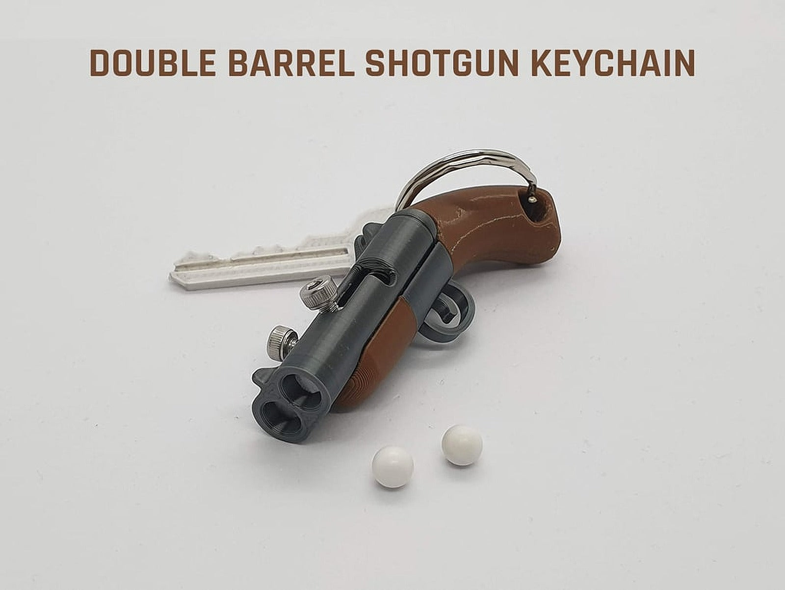 Double Barrel Shotgun anahtarlık – 3D Baskı Modeli