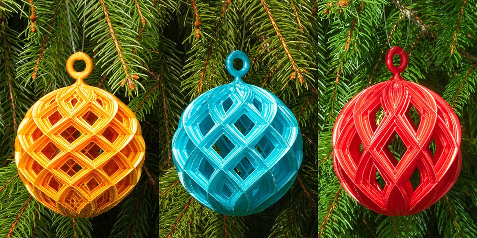 Lattice Christmas Balls 2021 (Set of 3) – 3D Baskı Modeli