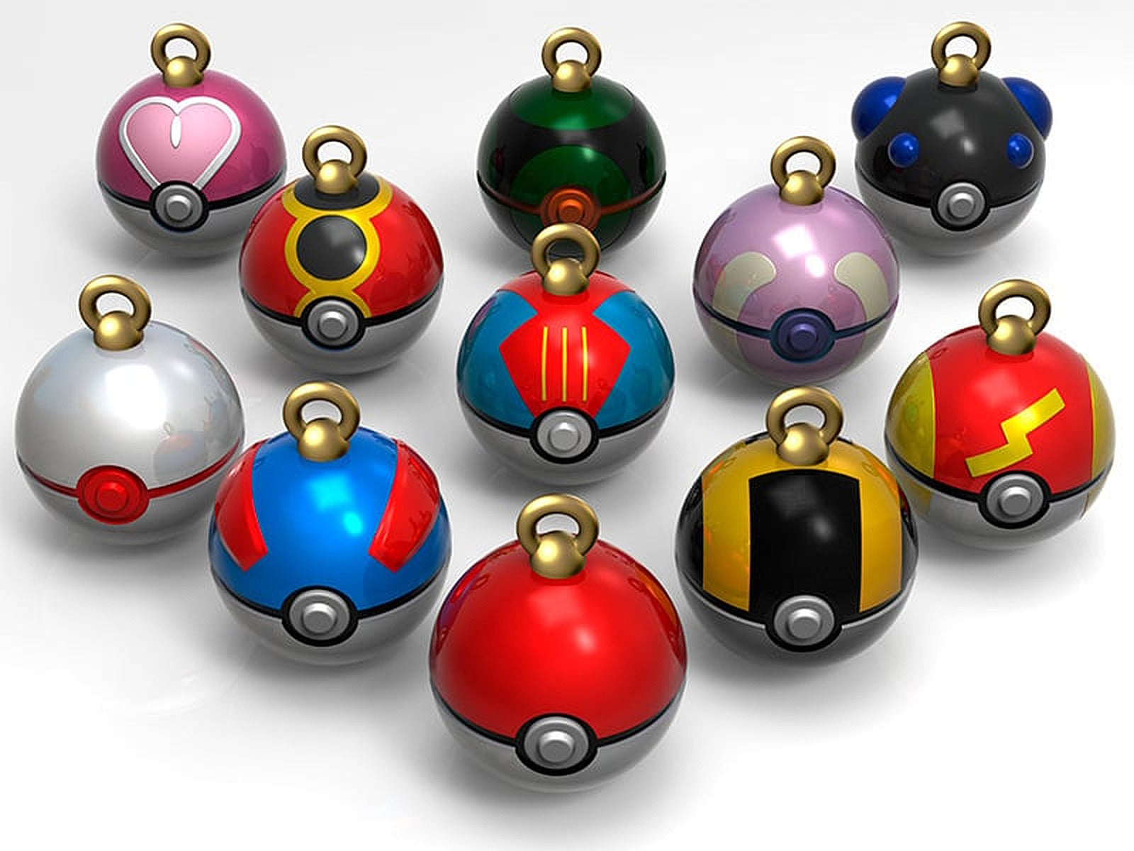 Bolas de Navidad Pokeballs HD – 3D Baskı Modeli