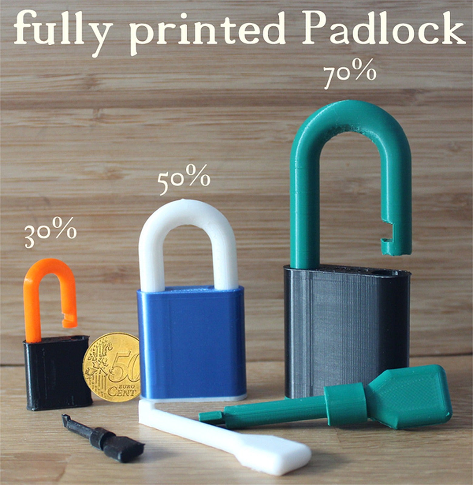 simple padlock (100% printed) – 3D Baskı Modeli