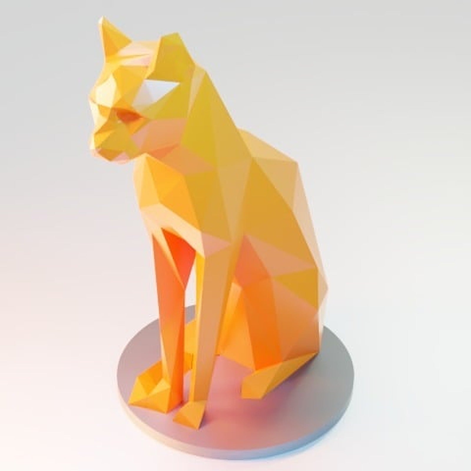 Sitting cat low poly – 3D Baskı Modeli