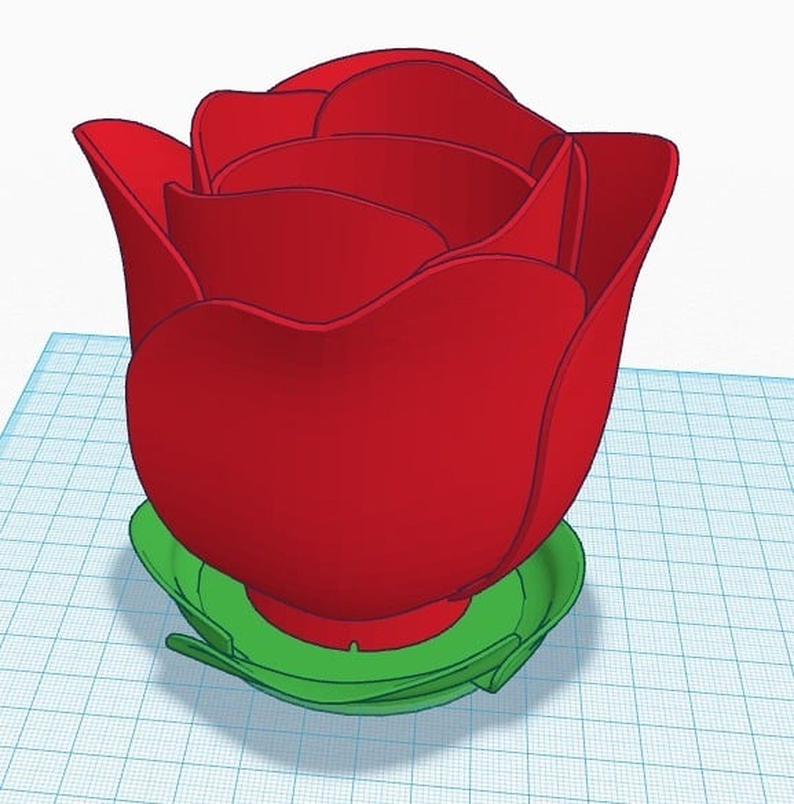 Rose Flower saksı – 3D Baskı Modeli