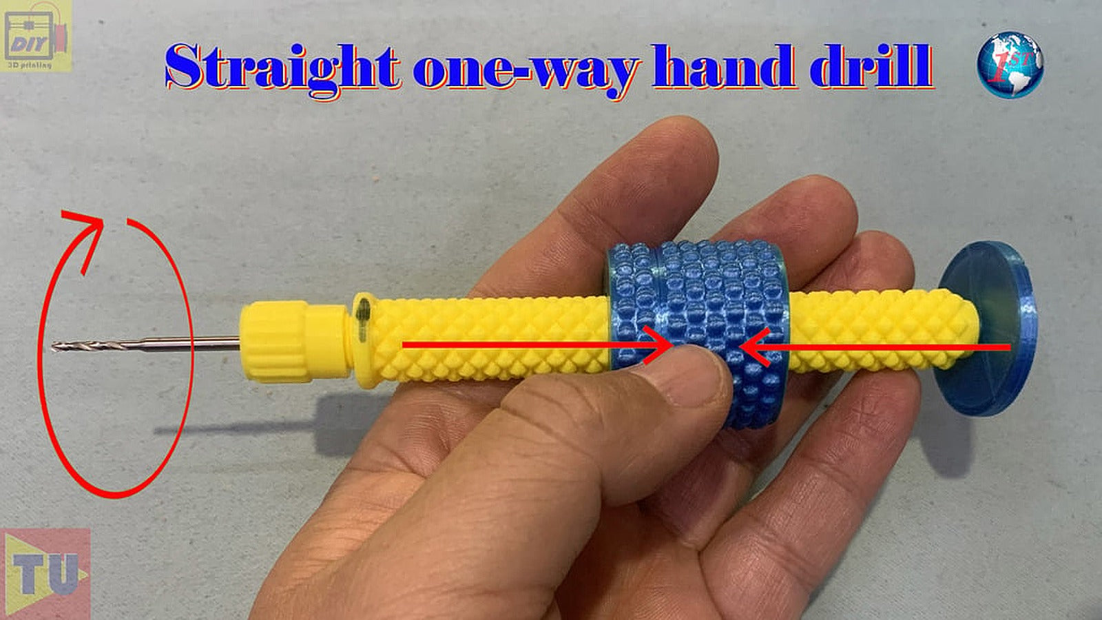 straight one-way manual hand drill – 3D Baskı Modeli
