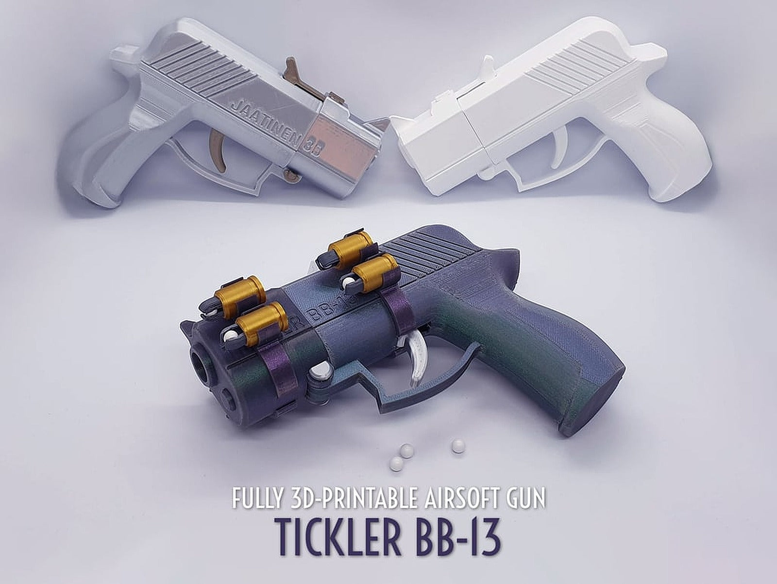 Tickler BB-13 — Fully 3D-printable airsoft gun with bullets – 3D Baskı Modeli
