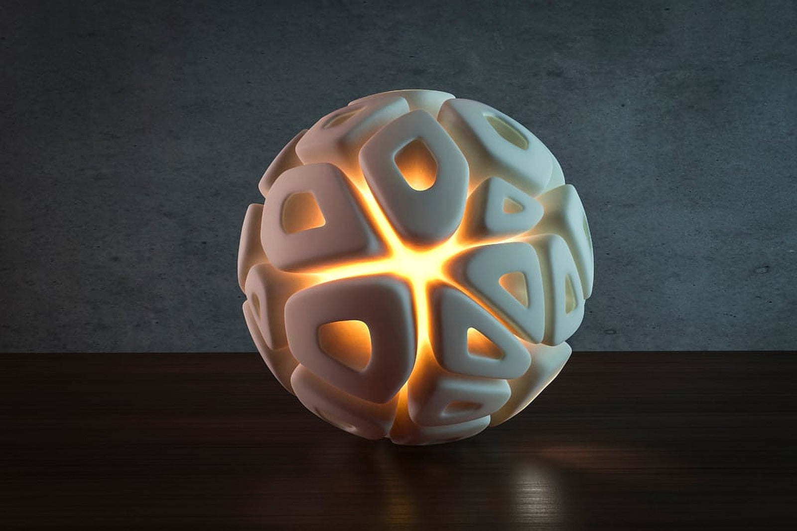 Generative design. Voronoi sphere lamp (LQ) version. – 3D Baskı Modeli