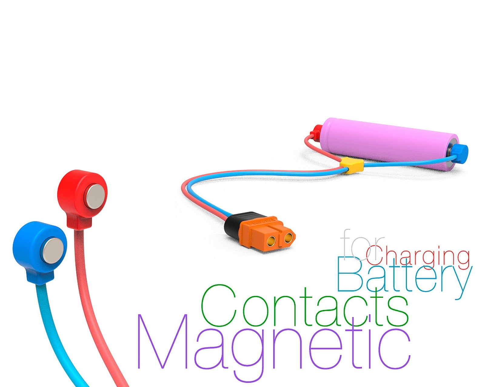 Magnetic contacts for battery charging – 3D Baskı Modeli
