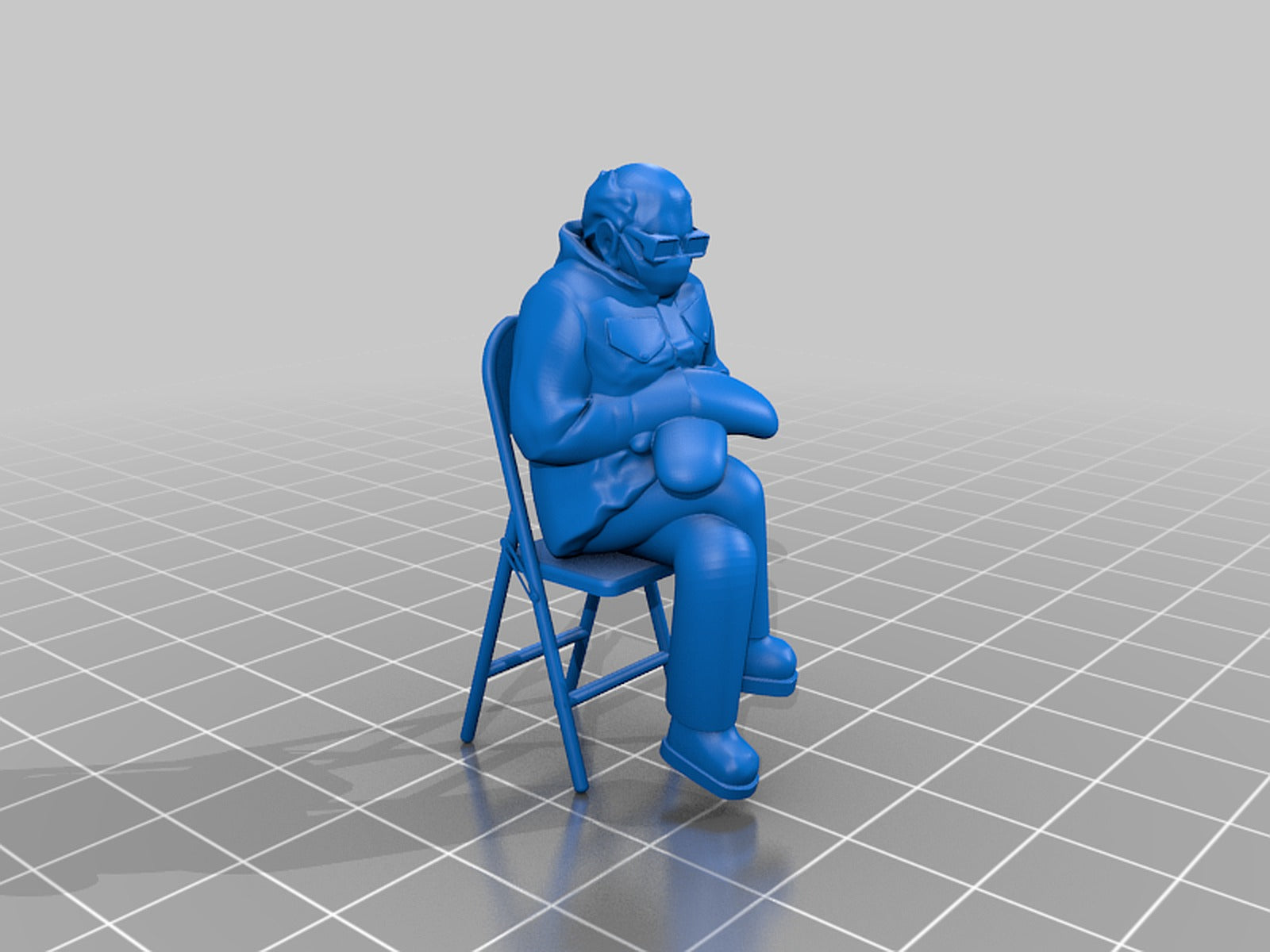 Remix of Fisk400's Bernie with Chair Added – 3D Baskı Modeli