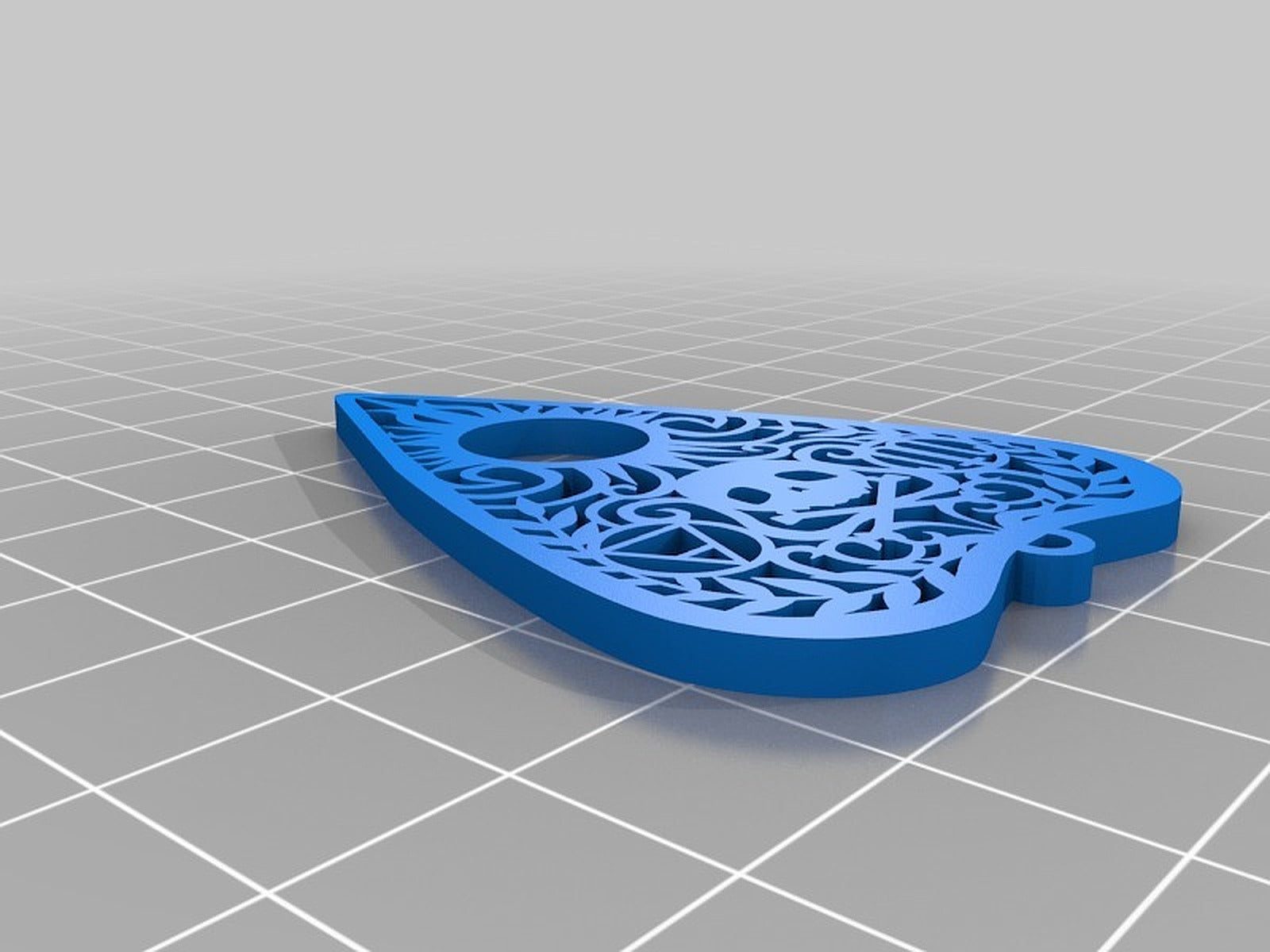 Gothic Skull Planchette Earrings – 3D Baskı Modeli