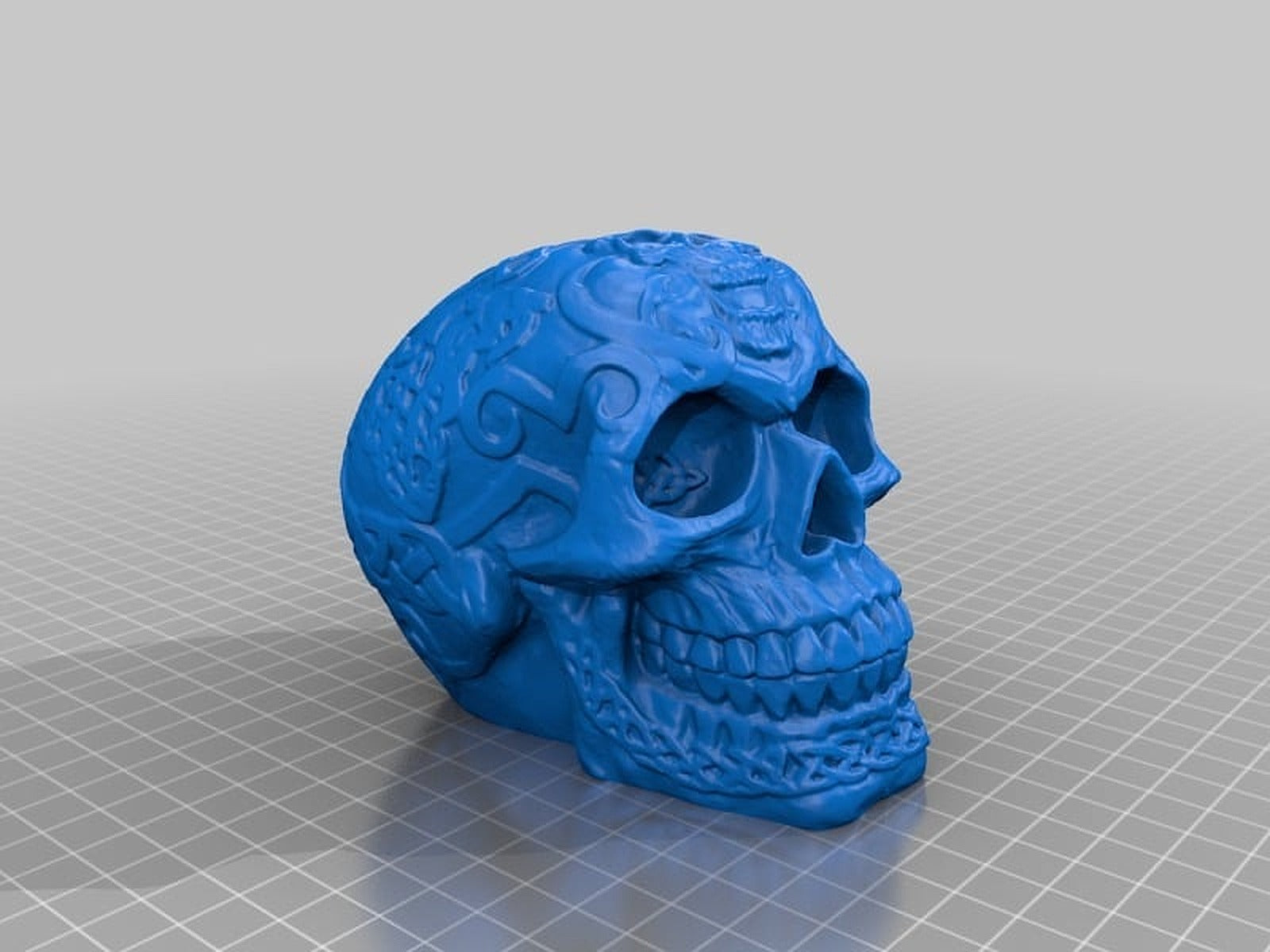Celtic Skull (flat base) – 3D Baskı Modeli