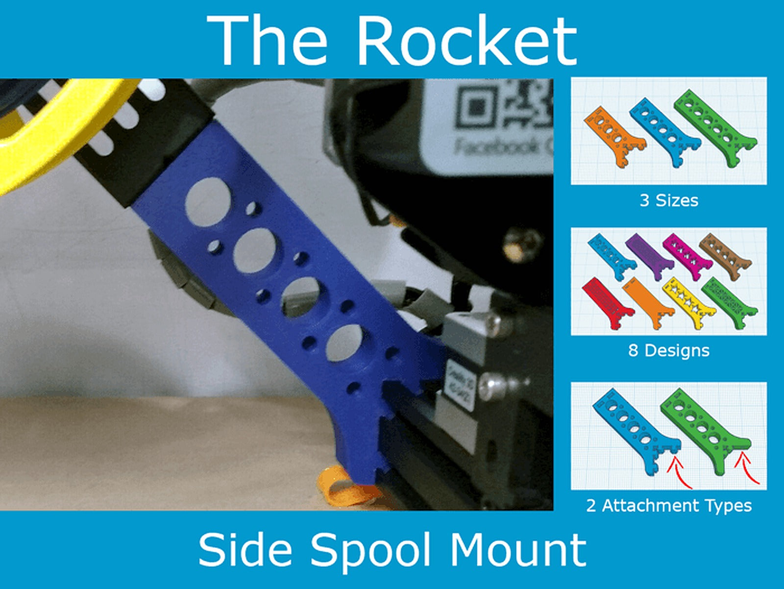 The Rocket - Side Spool Mount - Creality / Ender 3 (Pro/V2) – 3D Baskı Modeli