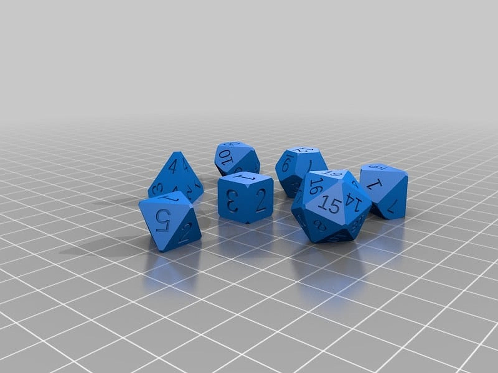 Polyhedral Dice Set for DnD – 3D Baskı Modeli