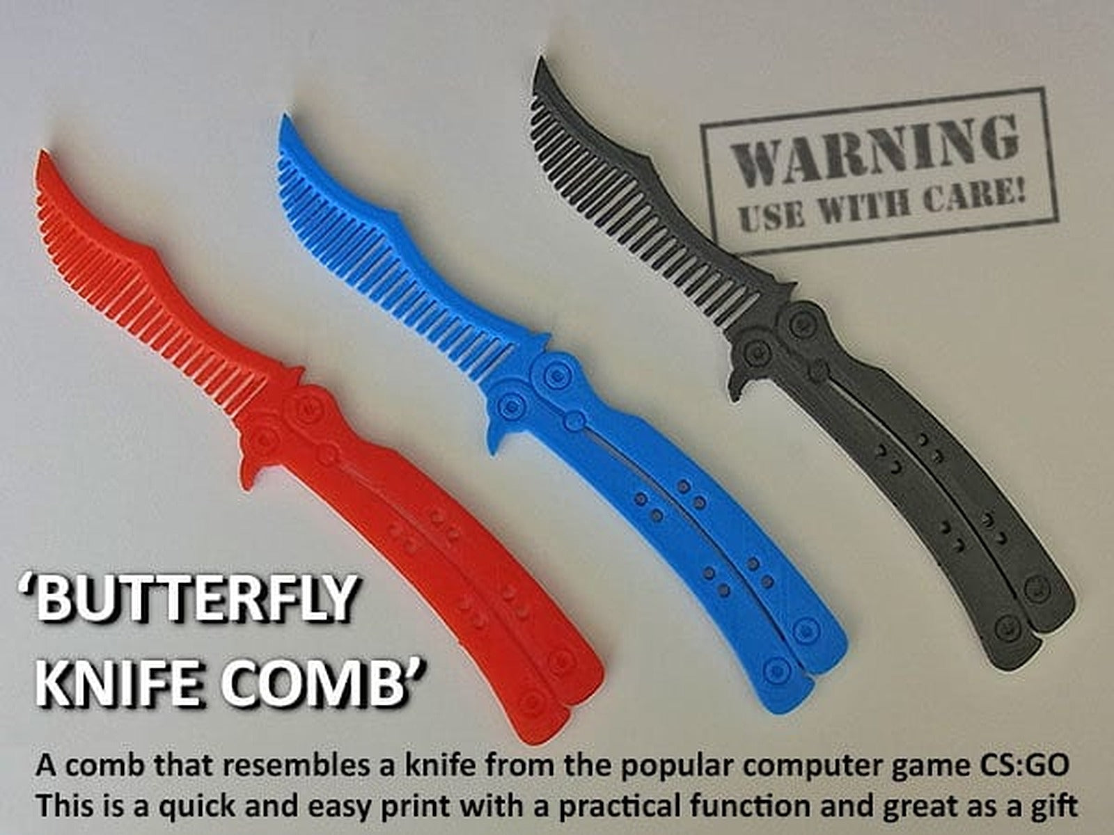 Butterfly Knife Comb – 3D Baskı Modeli