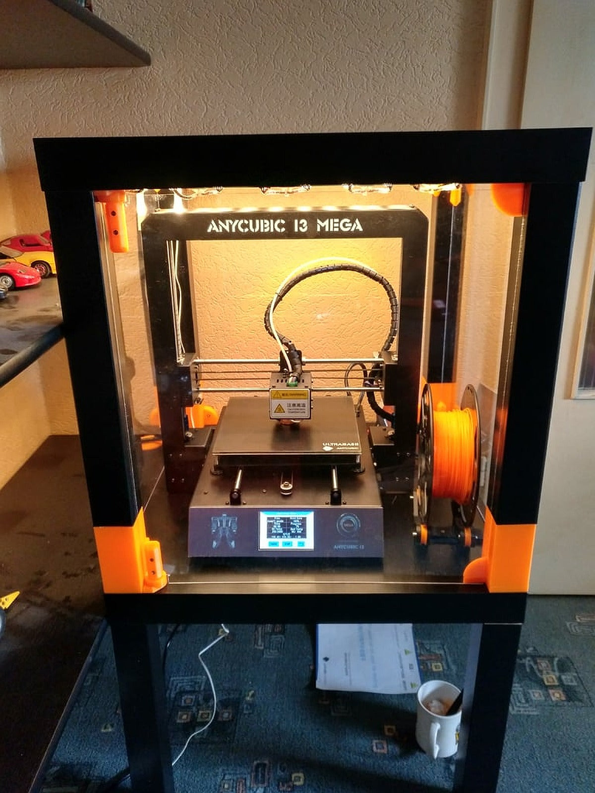 Two door enclosure for Anycubic i3 mega with Ikea Lack tables – 3D Baskı Modeli