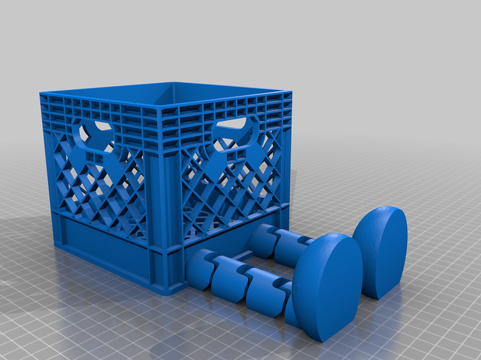 Sitting Crate with Legs – 3D Baskı Modeli