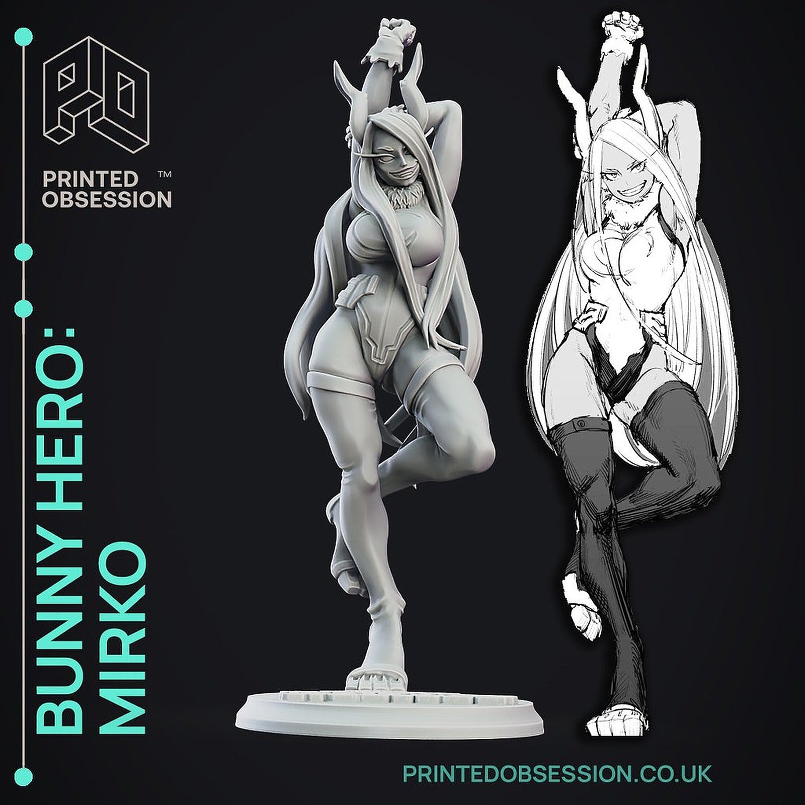 Mirko - Bunny Hero - Fanart Model - 30CM - Anime Girl. – 3D Baskı Modeli