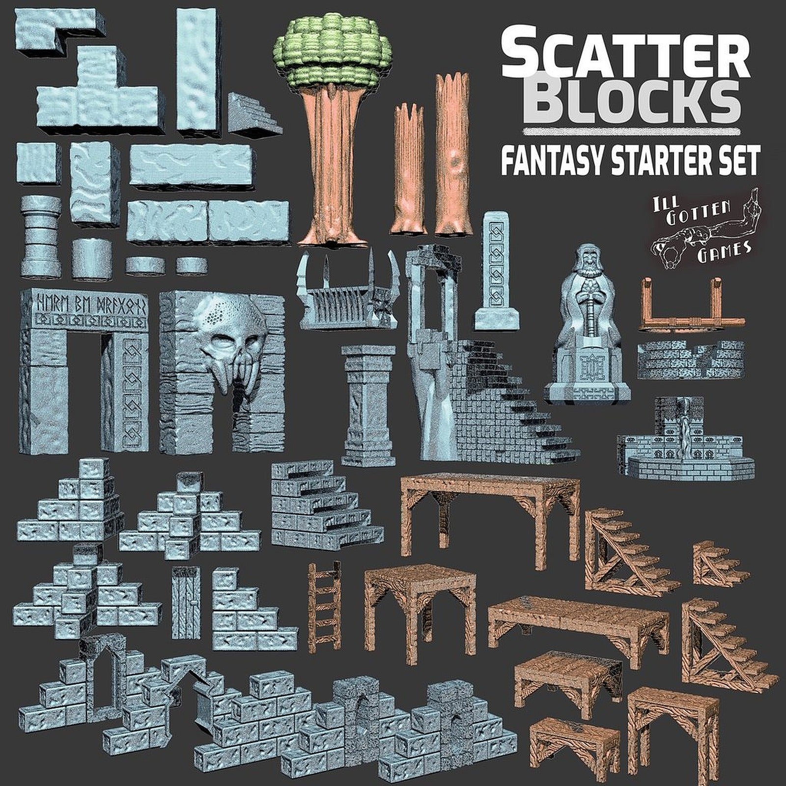 ScatterBlocks: Fantasy Starter Set – 3D Baskı Modeli