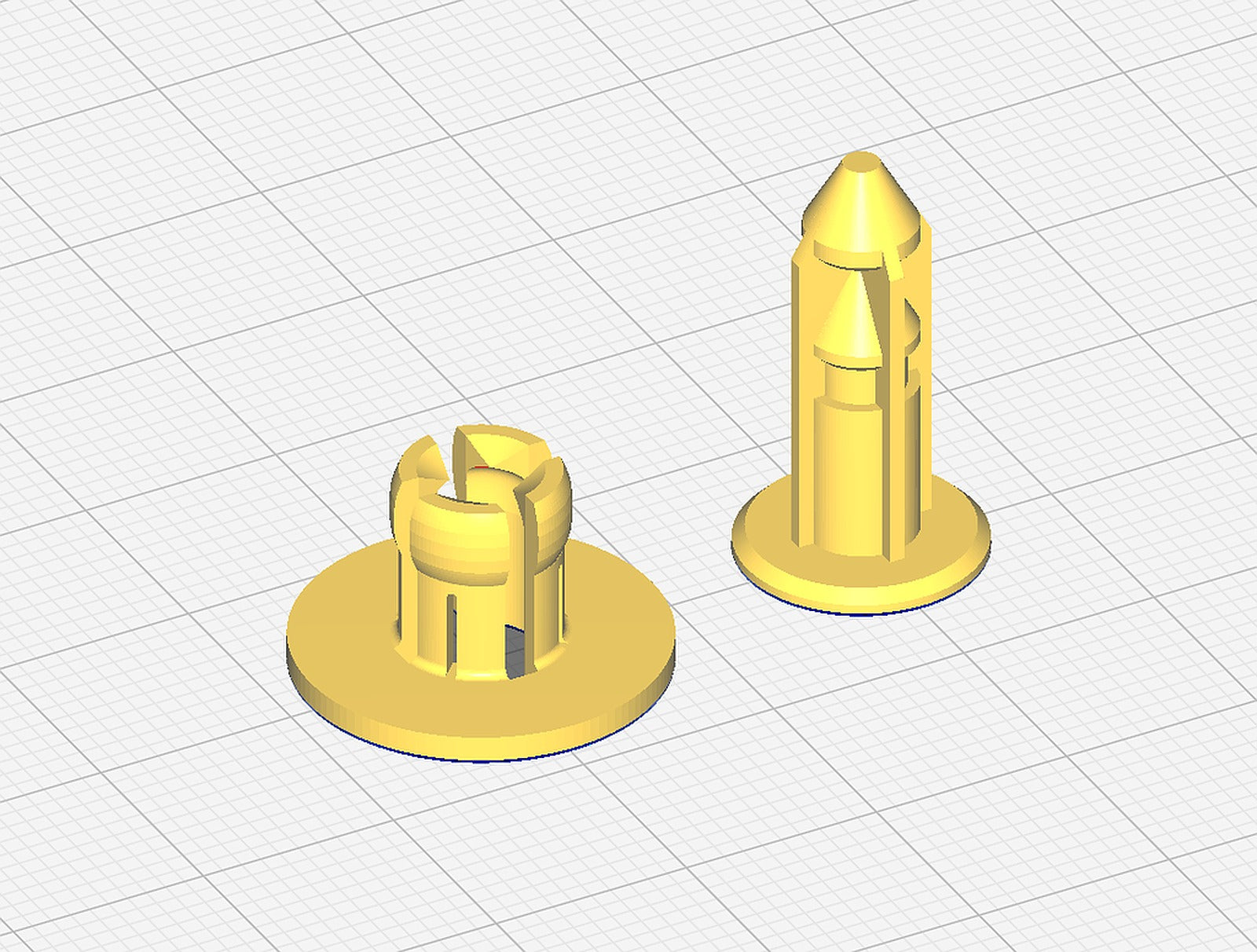 Push Pin Clip / Push Rivet / Retaining Clip (flange 18 mm) – 3D Baskı Modeli