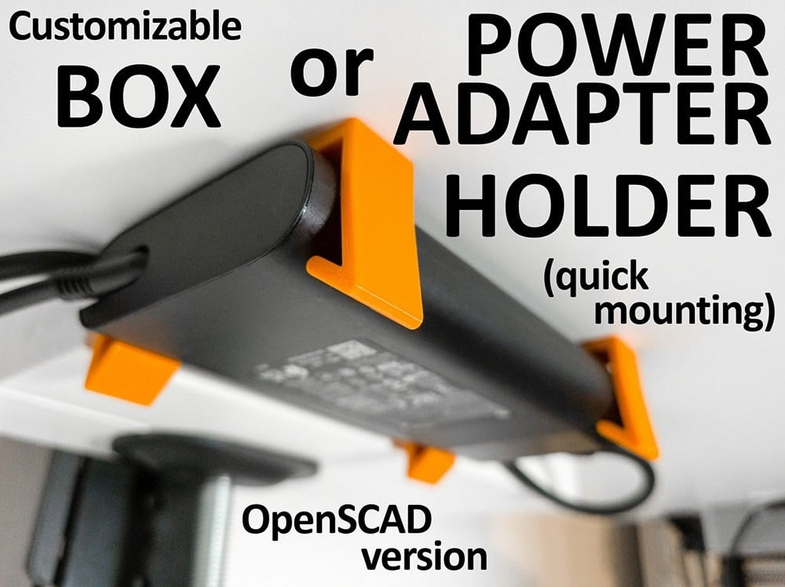 Customizable kutu/düzenleyici / psu / power adapter braket / stand – 3D Baskı Modeli