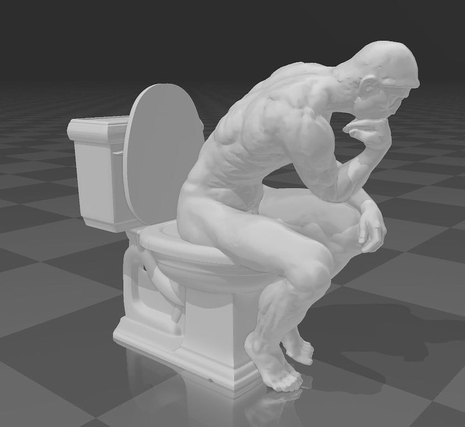 Thinker on the toilet – 3D Baskı Modeli