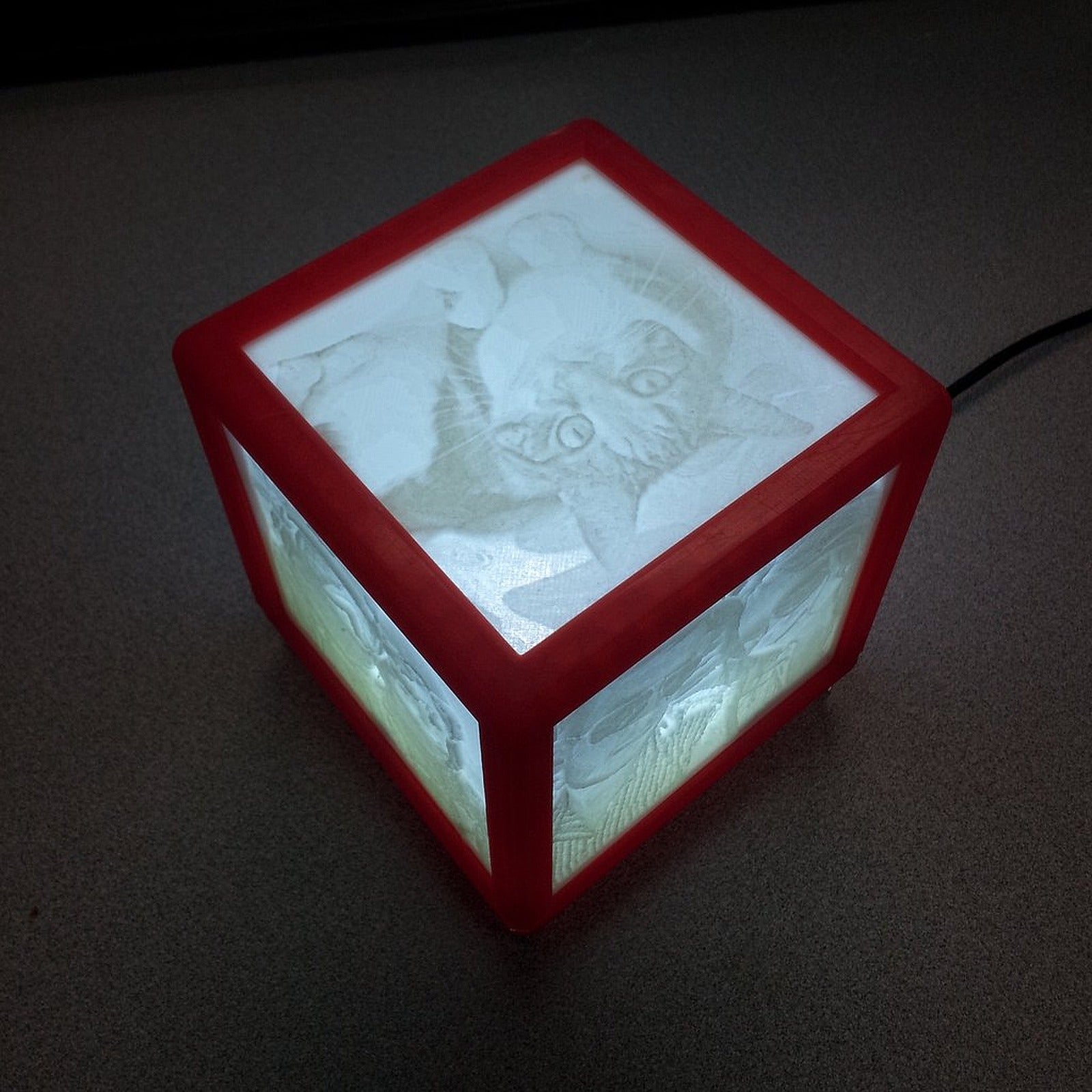 Lithophane kutu/düzenleyici Lamp (LED/USB powered) – 3D Baskı Modeli