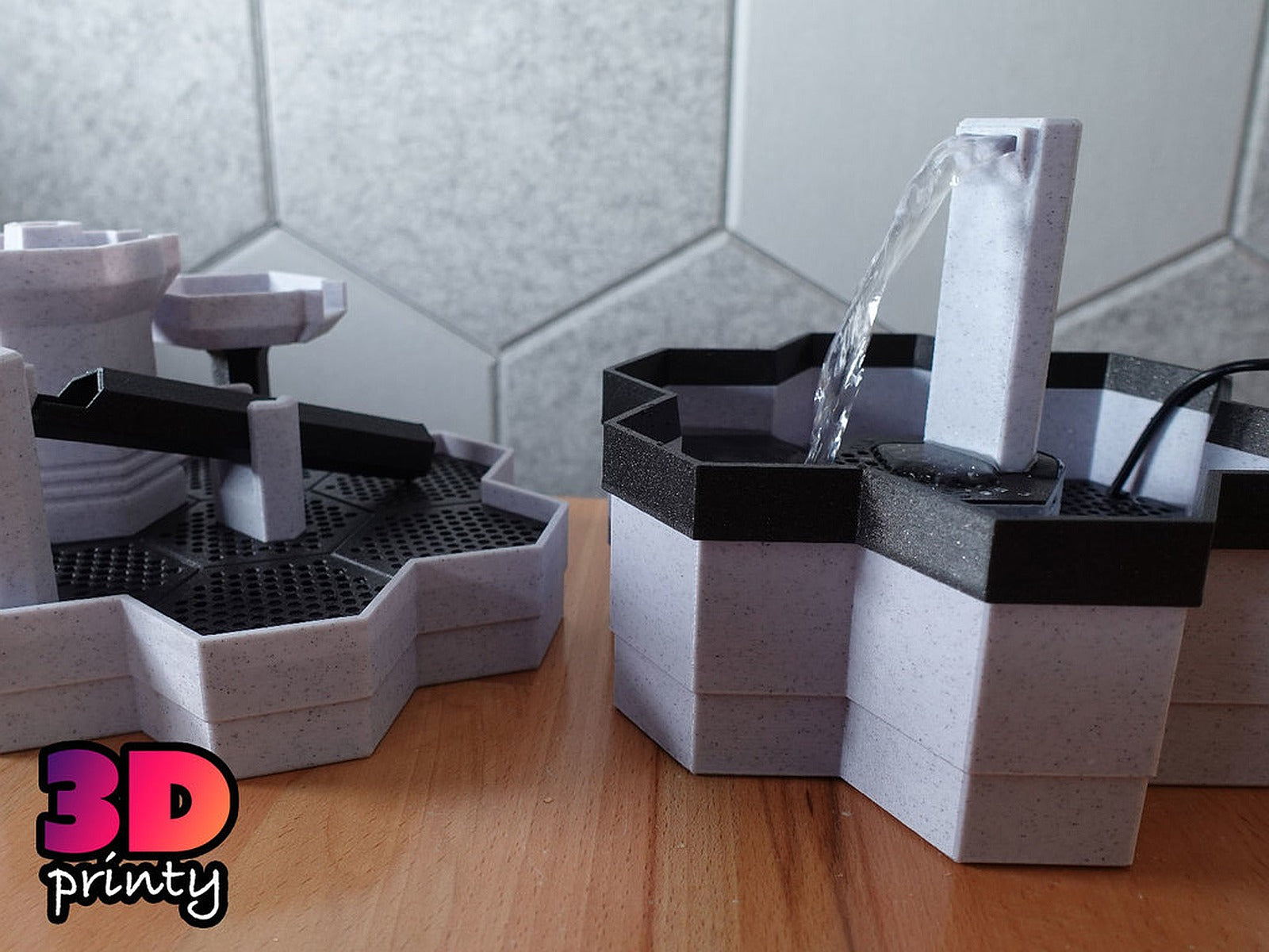Modular Desktop Fountain - Tall Base and Spacers – 3D Baskı Modeli