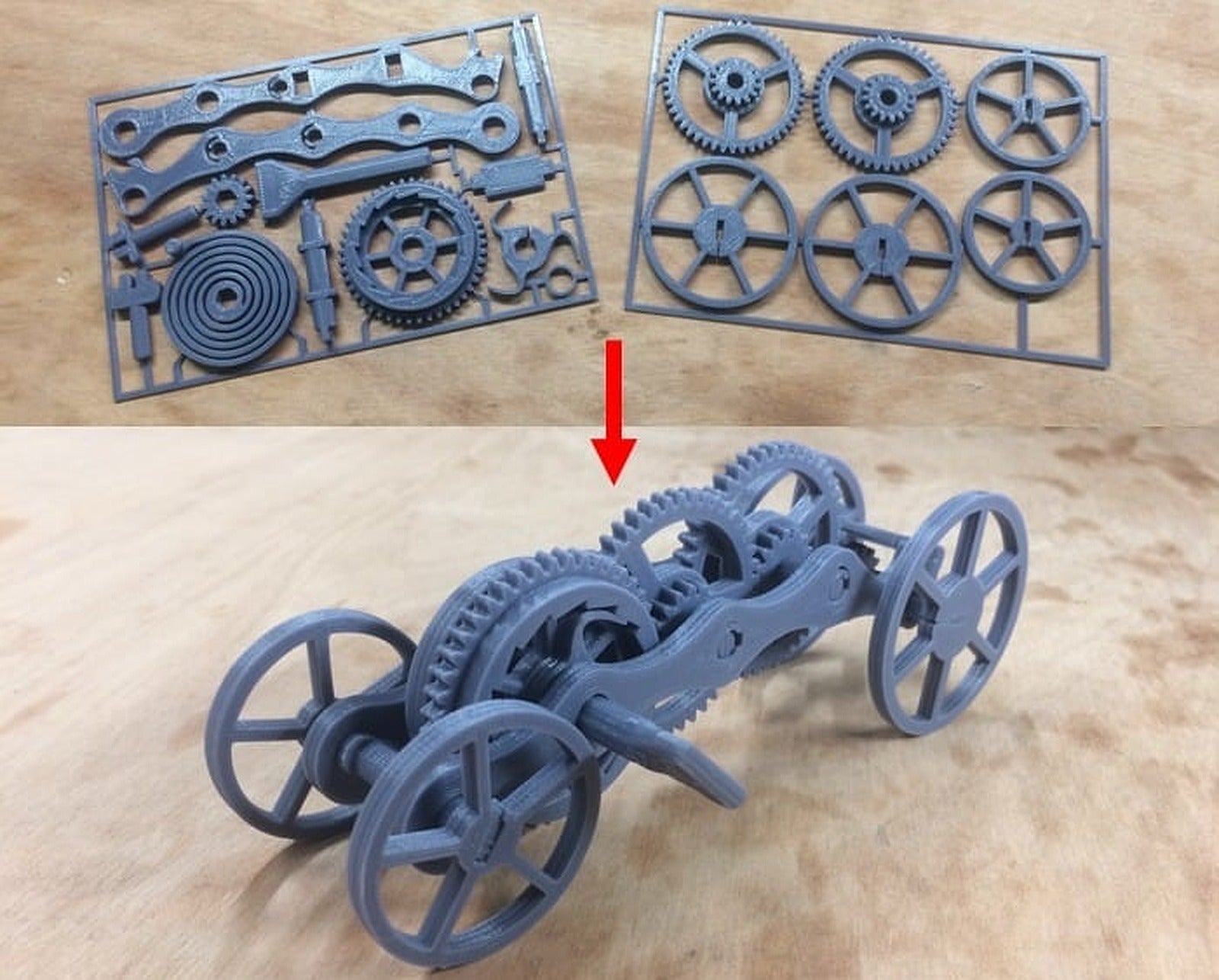 Fully 3D-printable wind-up car gift card – 3D Baskı Modeli