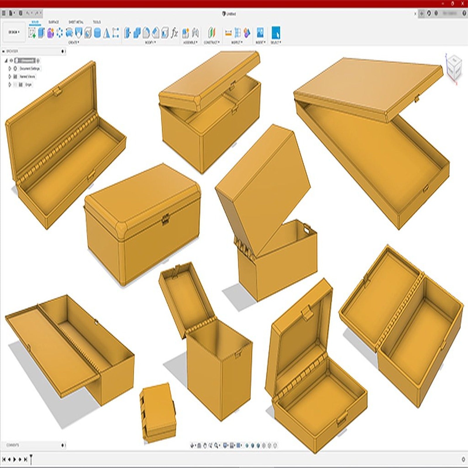 Boite parametrable et imprimable - kutu/düzenleyici customizable and printable – 3D Baskı Modeli