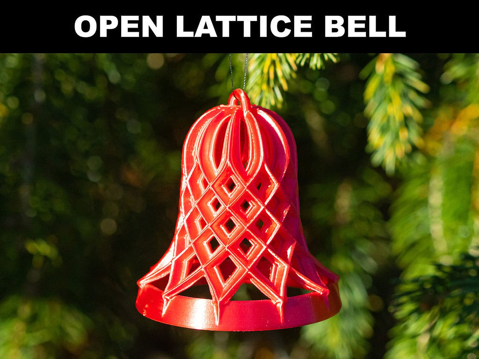 Open Lattice Christmas Bell – 3D Baskı Modeli