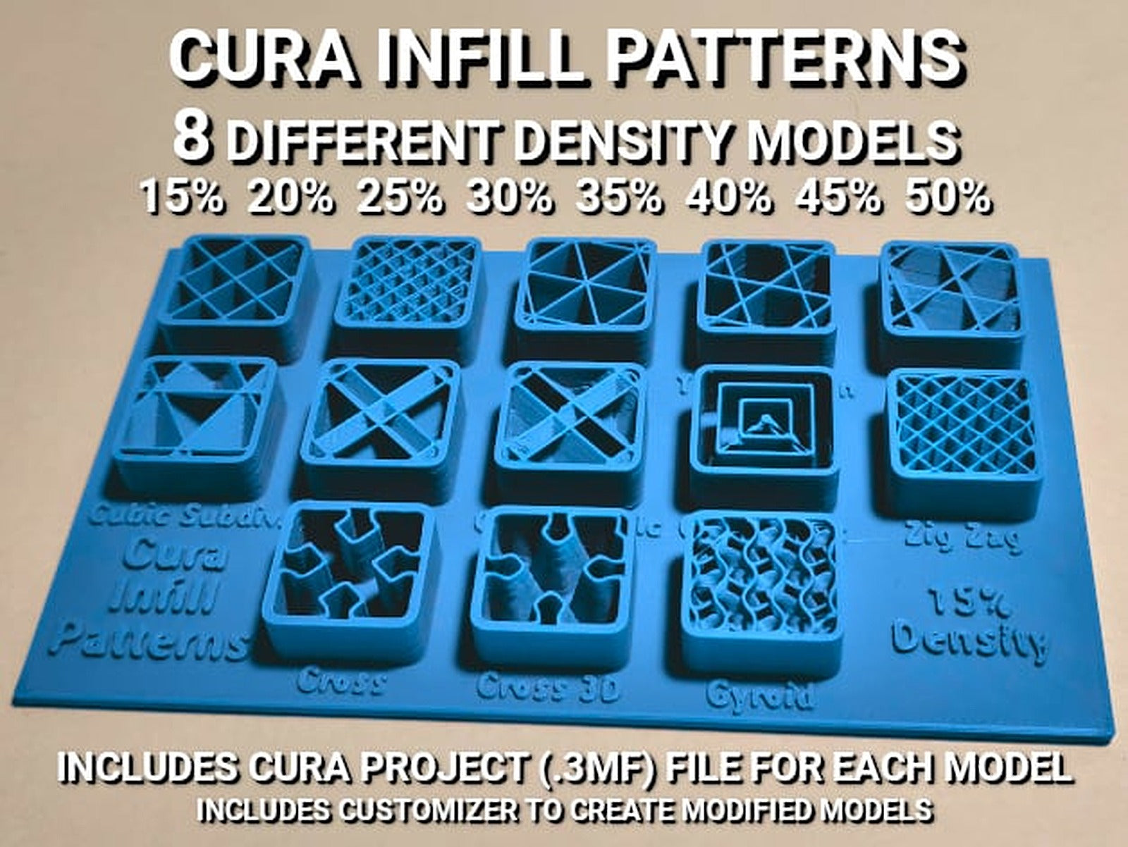 Cura Infill Patterns Display Models – 3D Baskı Modeli