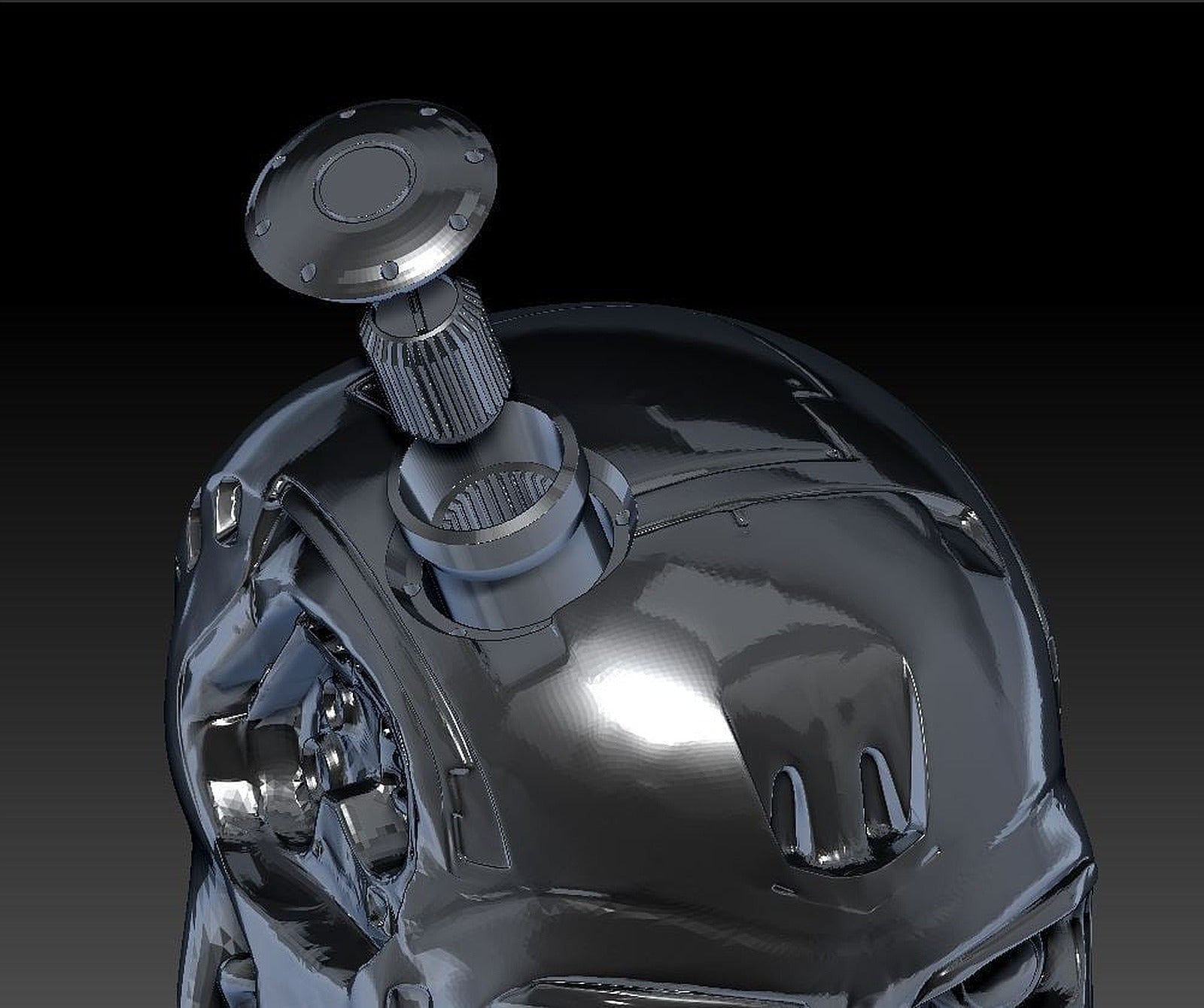 Terminator Skull with CPU Core housing and Plug (Hi res, smooth no sanding version!) – 3D Baskı Modeli