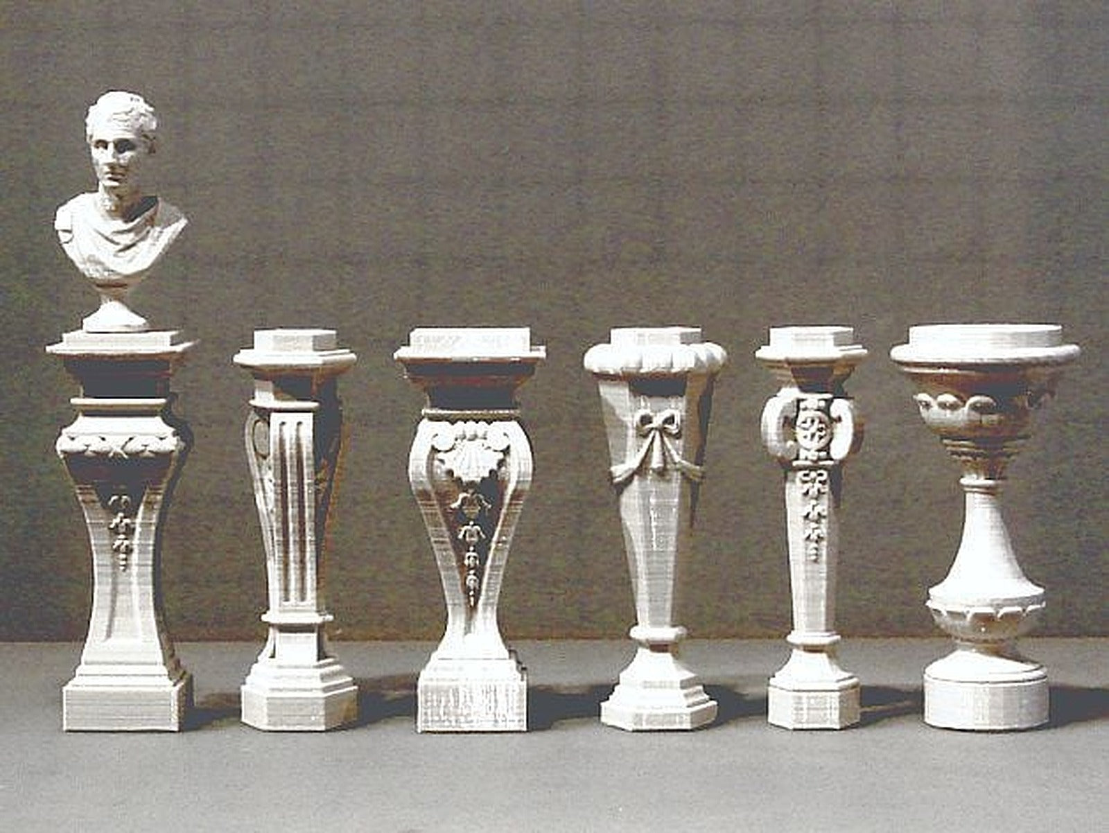 Six Classical Pedestals – 3D Baskı Modeli
