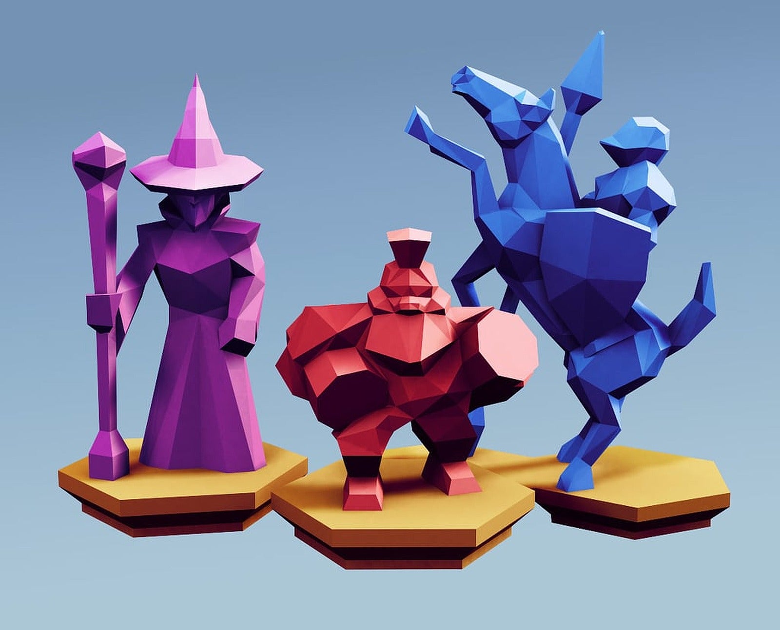 Low Poly Fantasy Tabletop - Alliance Advanced Units – 3D Baskı Modeli