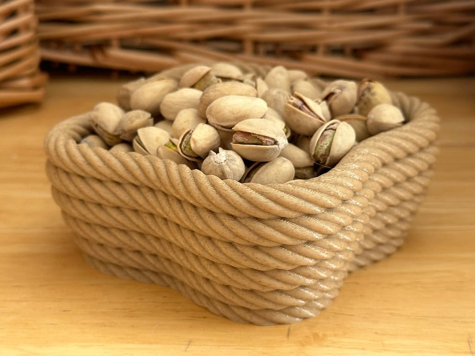 Four Corner Coiled Rope Bowl – 3D Baskı Modeli