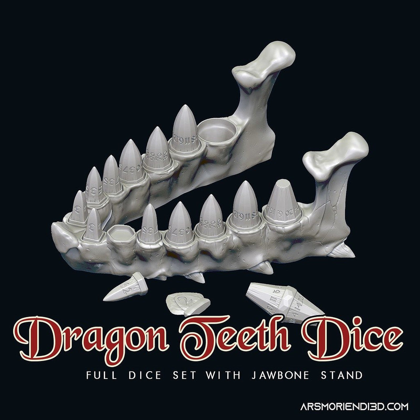 Dragon Teeth Dice Set – 3D Baskı Modeli