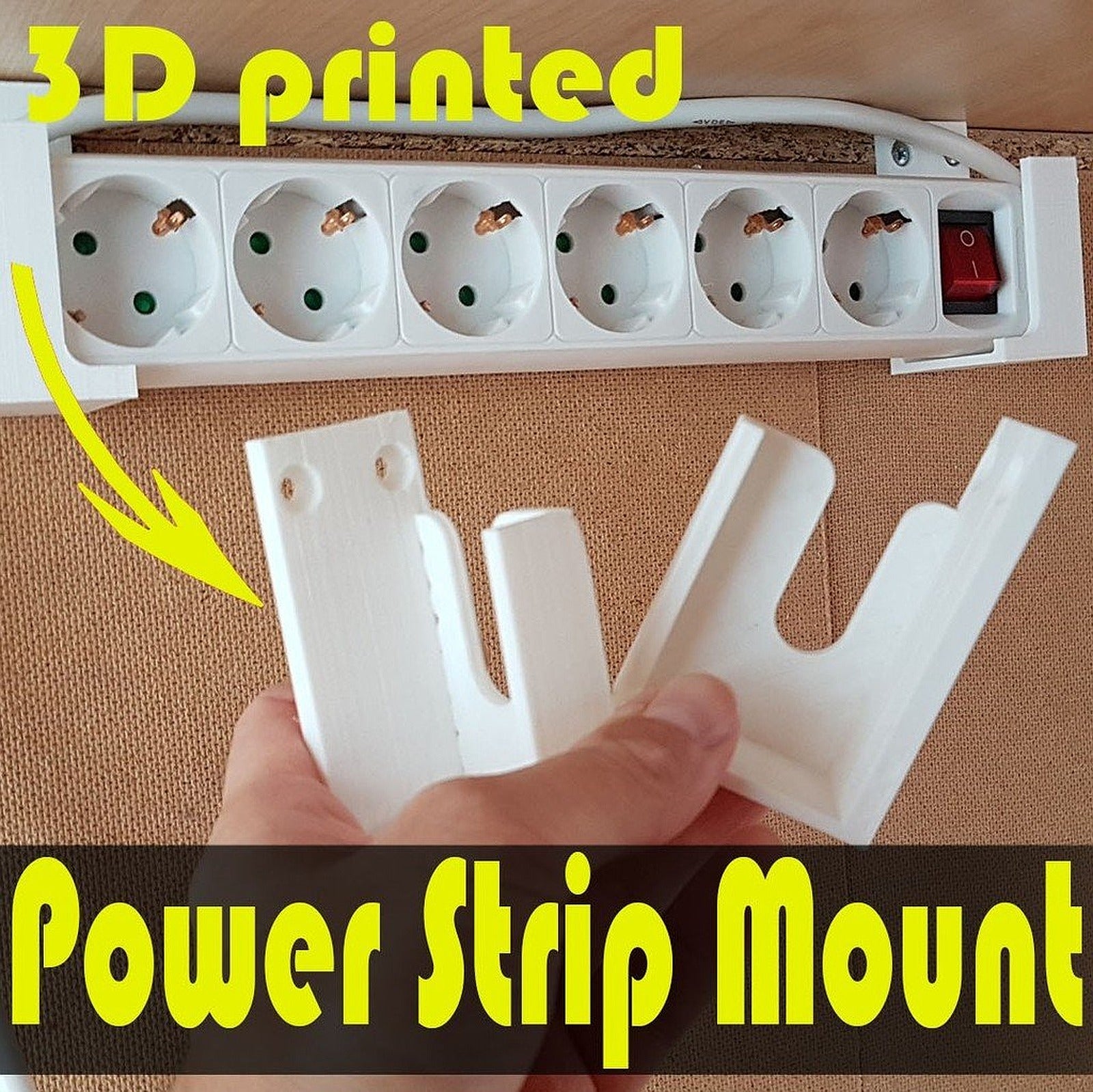 Universal Power Strip Mount – 3D Baskı Modeli