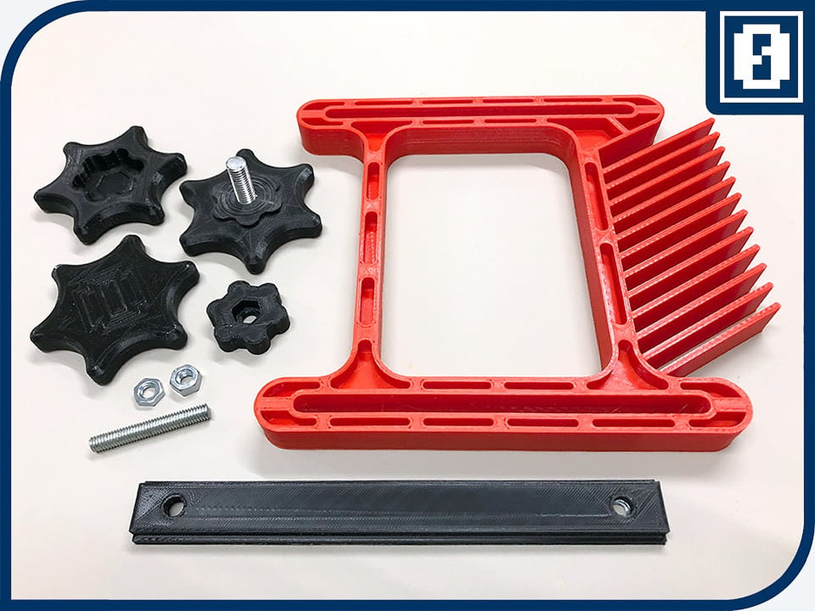 Featherboard with large star grip screw and T-Nut – 3D Baskı Modeli